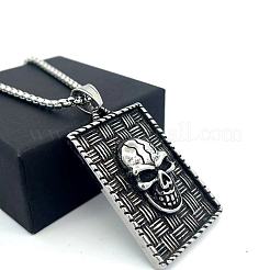 Vintage Punk 304 Stainless Stee Skull Medal Pendant Necklaces for Men&nbsp;TO1001