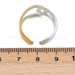 Adjustable 304 Stainless Steel Cuff Rings for Women&nbsp;RJEW-B135-01GP-08
