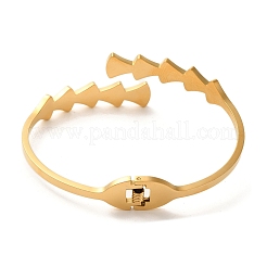 Clear Cubic Zirconia Open Cuff Bangles&nbsp;BJEW-C078-02A-G