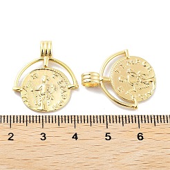 925スターリングシルバーペンダント  フラットラウンドいコインチャーム  18KGP本金メッキ  24x21x1mm  穴：3x4.5mm&nbsp;STER-H111-03G