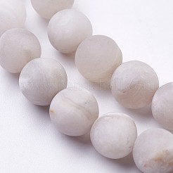 Natural White Agate Bead Strands&nbsp;X-G-J376-02-8mm