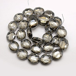 Faceted Electroplate Crystal Glass Oval Beads Strands&nbsp;EGLA-F060B-02