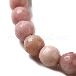 女性用天然ロードナイト ラウンド ビーズ ストレッチ ブレスレット  内径：1-7/8インチ（4.8cm）  ビーズ：7mm&nbsp;BJEW-D446-F-27