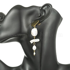Natural Nucleated Baroque Keshi Pearl Stud Earrings&nbsp;EJEW-JE07152
