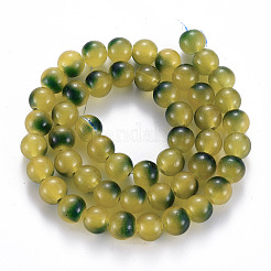 Spray Painted Glass Beads Strands&nbsp;LS-GGLA-S058-001E-07
