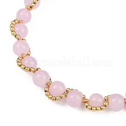 Spray Painted Imitation Jade Glass Round Beaded Bracelets for Women&nbsp;BJEW-JB12050-03