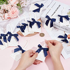 30Pcs Polyester Bowknot & Paper Card Pendant Decoration&nbsp;HJEW-OC00028-03