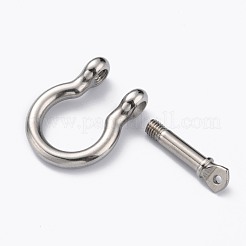 Tarnish Resistant 304 Stainless Steel D-Ring Anchor Shackle Clasps&nbsp;STAS-Z017-15P-01