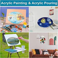 木とリネンの絵画のキャンバスパネル  空白の製図板  油絵具・アクリル絵具用  オーバル  ホワイト  20x30x0.3cm&nbsp;LS-DIY-NB0001-72A