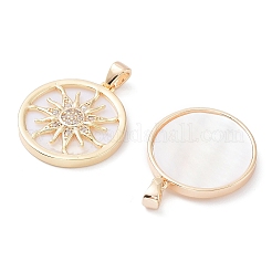 Rack Plating Brass Shell Pendants&nbsp;KK-A183-58A-G
