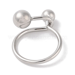 変色しない304ステンレススチール製女性用指輪  ラウンド  ステンレス鋼色  6.5mm  usサイズ7 1/4(17.5mm)&nbsp;RJEW-G315-06P