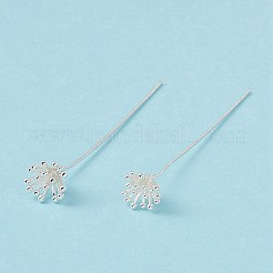 真鍮製フラワーヘッドピン  ヘアDIYアクセサリーのヴィンテージ装飾  カドミウムフリー＆鉛フリー  銀  56mm  ピン: 21ゲージ(0.7mm)&nbsp;KK-G413-03S