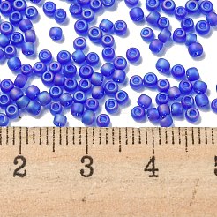 トーホー 8/0ラウンドビーズ  日本製シードビーズ  (87f) 透明abフロストダークサファイア  3mm  穴：1mm  約1110個/50g&nbsp;SEED-XTR08-0087F