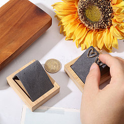 ベルベットイヤリングディスプレイスタンド  竹の地下室付き  グレー  5.55x6.5x2.2cm&nbsp;ODIS-WH0086-102