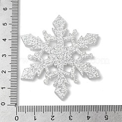 クリスマスをテーマにしたアクリル製の大きなペンダント  グリッターと  スノーフレーク  53x45.5x2mm  穴：1.6mm&nbsp;OACR-L018-13B