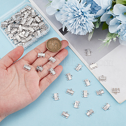 合金シャンデリア部品リンク120個  長方形  アンティークシルバー  10.5x12.5x1mm  穴：1.2mm&nbsp;FIND-GO0003-32D