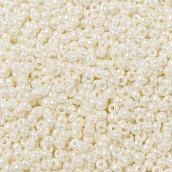 MIYUKIラウンドロカイユビーズ  日本製シードビーズ  （rr3551l）クリームセイロン  8/0  3mm  穴：1mm  約19000~20500個/ポンド&nbsp;SEED-G008-RR3551L