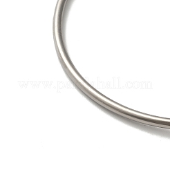 女性用304ステンレススチールバングル  ワード愛とオーバル  ステンレス鋼色  内径：2-5/8インチ（6.6cm）&nbsp;BJEW-F479-03P