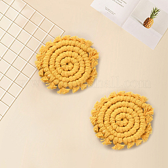 Bohemia Handmade Woven Cotton Coaster&nbsp;AJEW-WH20020-294A