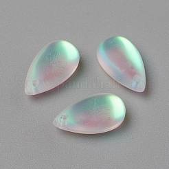 ガラスチャーム  艶消し  ティアドロップ  ミックスカラー  15.5x8.8x5.5mm  穴：1mm&nbsp;X-RGLA-L024-C-LM