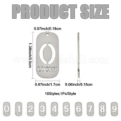 10Pcs 10 Styles 304 Stainless Steel Pendants&nbsp;STAS-FS0002-17P