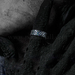 Brass Micro Pave Cubic Zirconia Cuff Open Rings for Men&nbsp;WGF2EDB-01