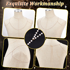 Resin Imitation Pearl Beaded Chain Tassel Shoulder Chains&nbsp;AJEW-WH0470-63