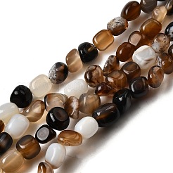 Natural Black Agate Bead Strands&nbsp;G-P070-34