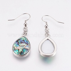 Natural Abalone Shell/Paua Shell Dangle Earrings&nbsp;EJEW-F158-A02