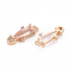 Rack Plating Brass Micro Pave Clear Cubic Zirconia Pendants&nbsp;LS-KK-T060-63A-RS