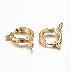 Ion Plating(IP) 304 Stainless Steel Spring Ring Clasps&nbsp;STAS-H423-08G