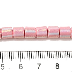 ポリマークレイビーズ連売り  グリッターパウダー付き  コラム  ピンク  6~6.5x6.5~7mm  穴：1.2mm  約63~65個/連  16.14~16.46''（41~41.8センチメートル）&nbsp;CLAY-H006-04I