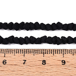 曇りガラスビーズ  三角形  多面カット  ブラック  3~3.5x4~4.5x4~4.5mm  穴：0.8mm&nbsp;X1-GLAA-N017-4mm-01