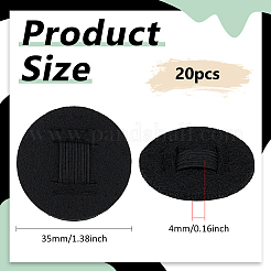フェルトヘアバンドパッド20個  弾性パッド  フラットラウンド  ブラック  35x4mm&nbsp;DIY-BC0015-58A