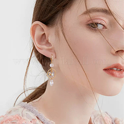 4Pairs Brass Micro Pave Clear Cubic Zirconia Leverback Earring Findings&nbsp;KK-BBC0021-97G