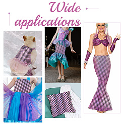Sparkly Hologram Spandex Mermaid Printed Fish Scale Fabric&nbsp;AJEW-WH0001-44