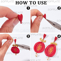 30Pcs Heart Alloy Stud Earring Findings&nbsp;FIND-SP0005-60A-02