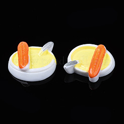 不透明なエポキシ樹脂カボション  模造食品  食べ物  シャンパンイエロー  23x23.5x7mm&nbsp;CRES-S358-40