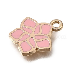 Alloy with Pink Enamel Charms&nbsp;AL-CBA2F44-05G