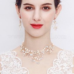 Alloy Fresh Water Pearl Rhinestone Jewelry Sets&nbsp;FS-WG8E598-01