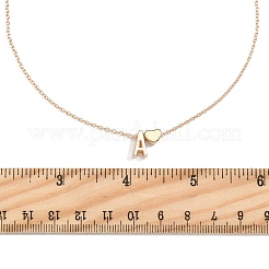 女性用合金文字ハートペンダントネックレス  ゴールドカラー  文字F  15.75インチ（40cm）&nbsp;NJEW-FS0001-09F