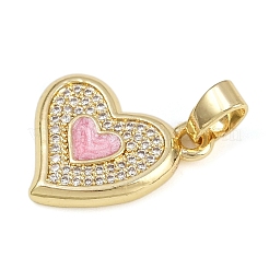 Brass Micro Pave Cubic Zirconia Enamel Pendants&nbsp;KK-Z123-19G-04