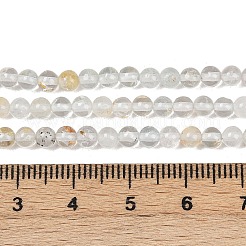 ナチュラルホワイトトパーズビーズ連売り  ラウンド  4mm  穴：0.5mm  約95個/連  14.96''（38センチメートル）&nbsp;G-RM241221-C21