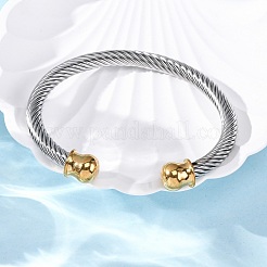 304 Stainless Steel Cuff Bangles&nbsp;BJEW-P310-17GP