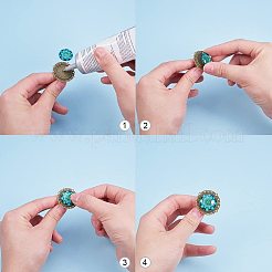 Adjustable Iron Finger Ring Components&nbsp;PALLOY-PH0012-34