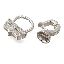 スターリングシルバー マイクロ パヴェ クリア キュービック ジルコニア フォールド オーバー クラスプ x 925  プラチナメッキ  14mm&nbsp;STER-U006-02P
