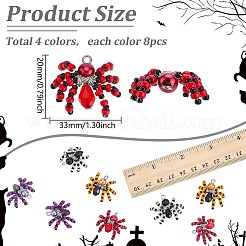 32Pcs 4 Colors Halloween Theme Handmade Glass Seed Beads&nbsp;PALLOY-WR00003