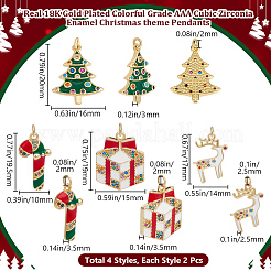 8Pcs 4 Styles Brass Pendants&nbsp;KK-BBC0015-37