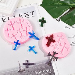 DIYのペンダント作り  シリコンモールド付き  プラスチック計量カップとピペット  ラテックス指サックと木製クラフトスティック  ミックスカラー&nbsp;DIY-OC0001-96