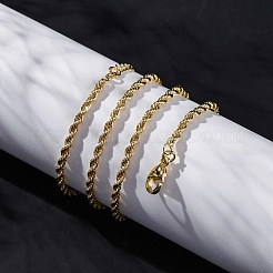 Rack Plating Brass Rope Chain Necklaces for Women&nbsp;NJEW-A035-02G